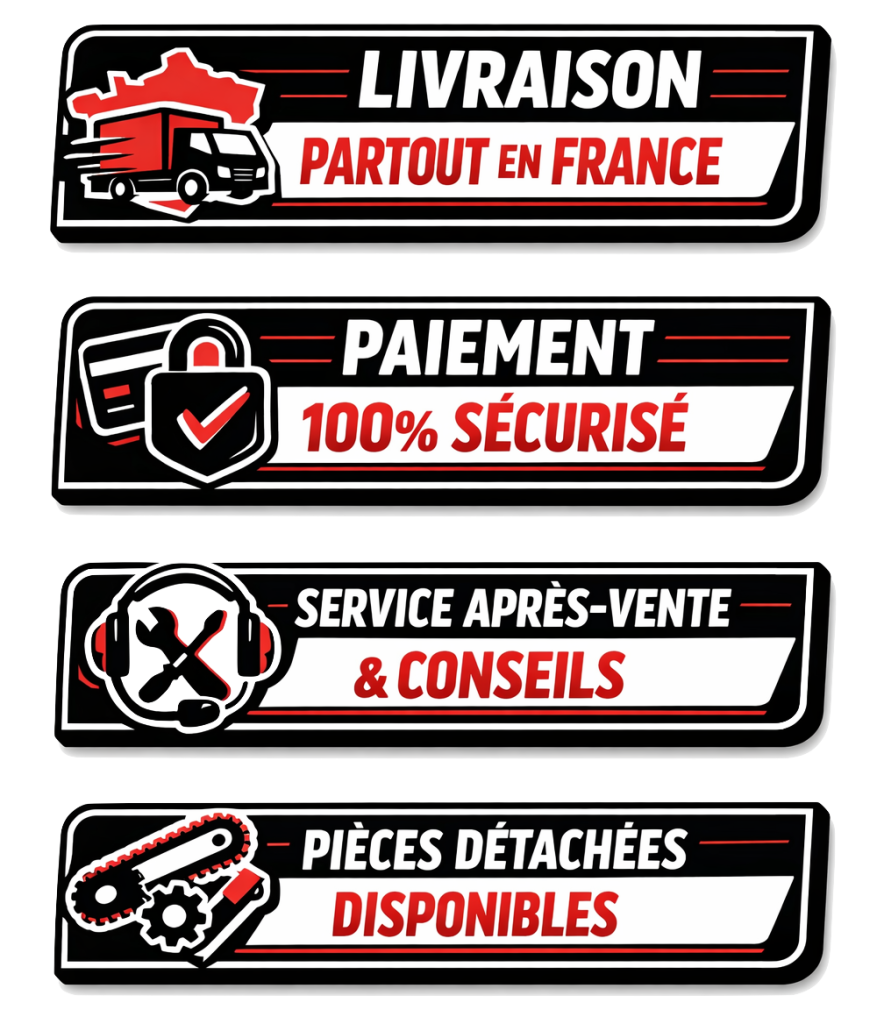 Livraison partout en France, paiement sécurisé, SAV & conseils, pièces détachées disponibles